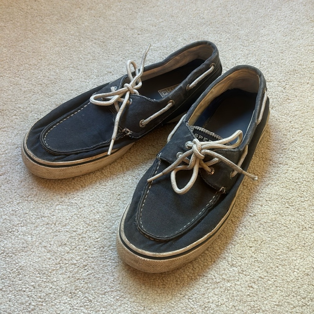 SPERRY Topsider Navy Canvas Boat Shoe 9.5